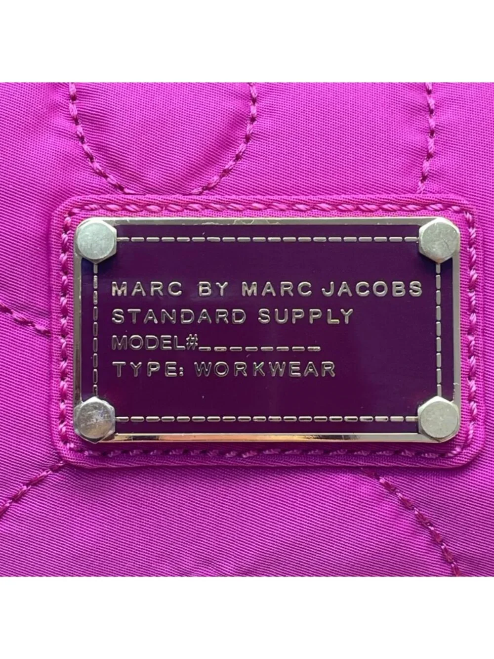 Marc By Marc Jacobs Women’s Pink Nylon Quilted Logo Lining Cosmetic Bag